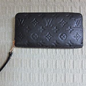 Louis Vuitton Empreinte Zipply Long Black Wallet